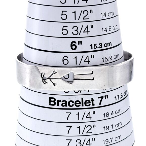 Vintage Mexico Sterling Silver 27.2 Gram Woman Girl Cutout Cuff Bracelet 6.5" - Picture 6 of 8